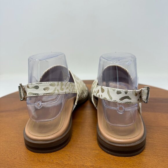 Vionic Ella Leather Thong Sandals White Leopard Size 8 - Picture 7 of 12